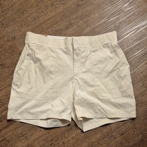 Eddie Bauer Cream High-Waist Pull-On Shorts